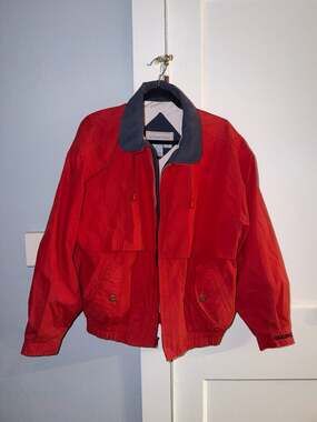Vintage Norman Todd Grainger Red Windbreaker Jacket Size S